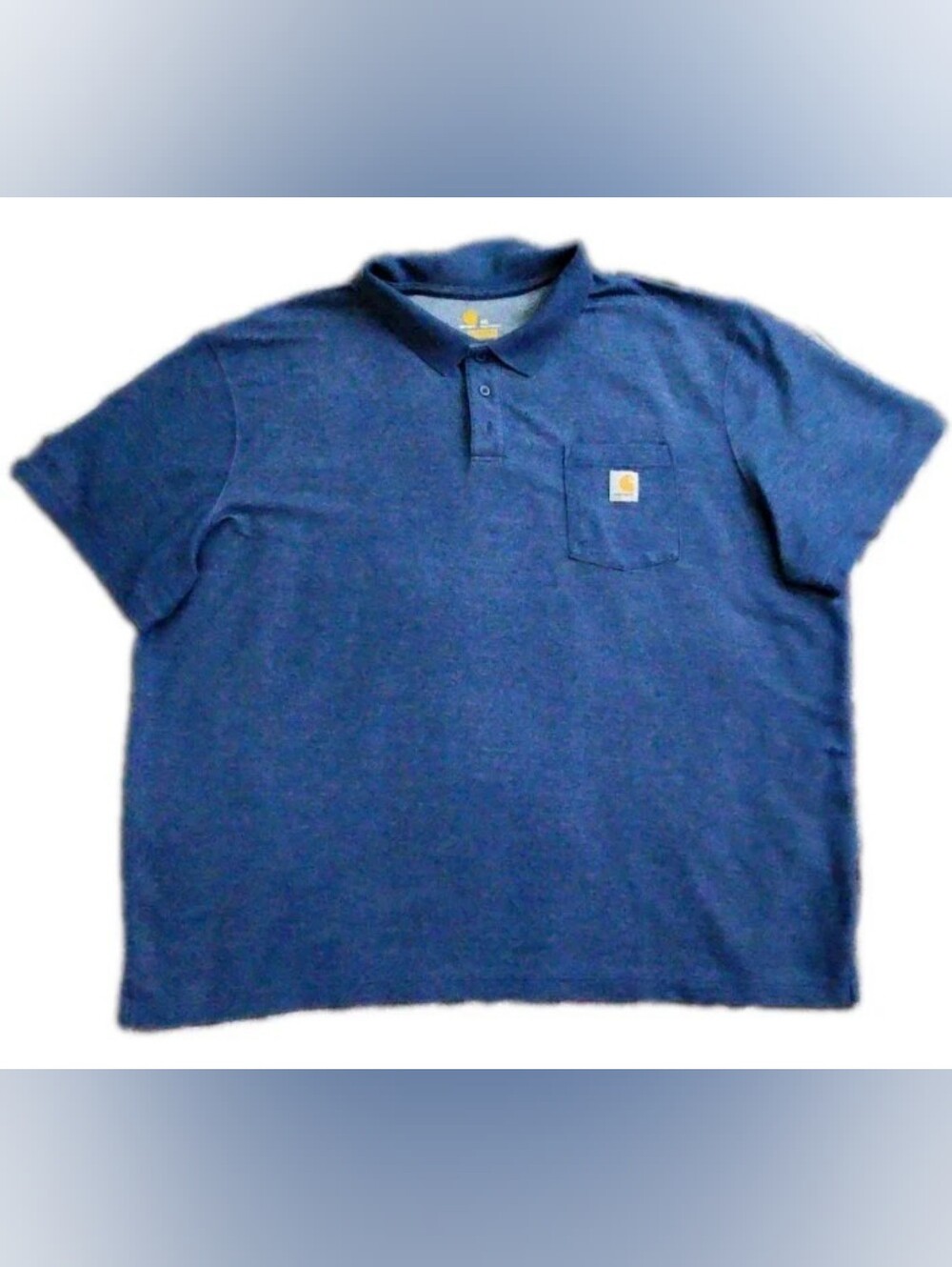 Carhartt Original Fit Men's Polo Shirt W/Breast Pocket Denim Blue Color 4XL